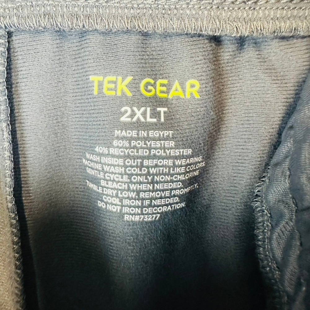 New Tek Gear Mens 2XLT Pants Open Bottom Relaxed Pockets Grey Stretch Active - Picture 8 of 8